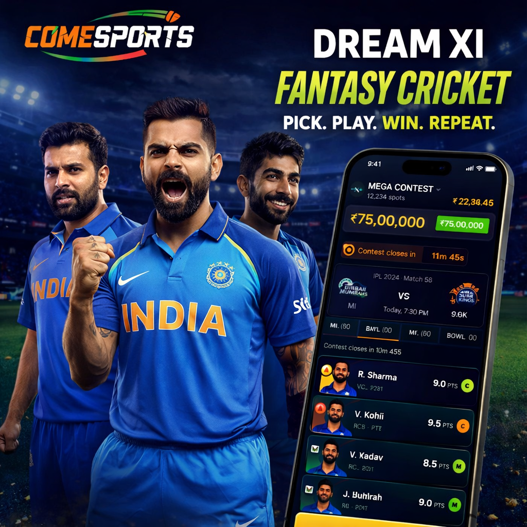Come Guru 11 fantasy cricket and India team visual
